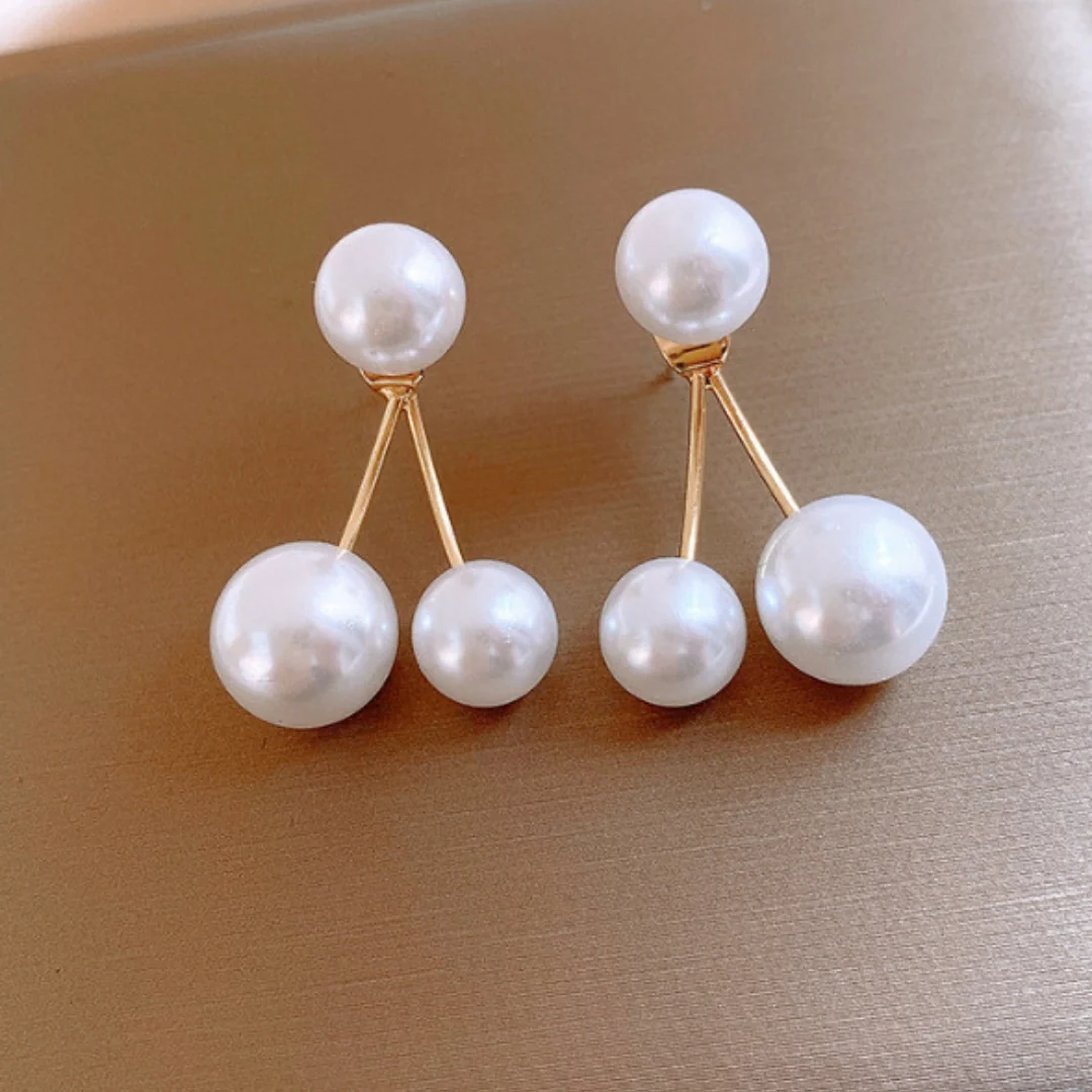 Twin Pearl Elegance Earrings - Image 4
