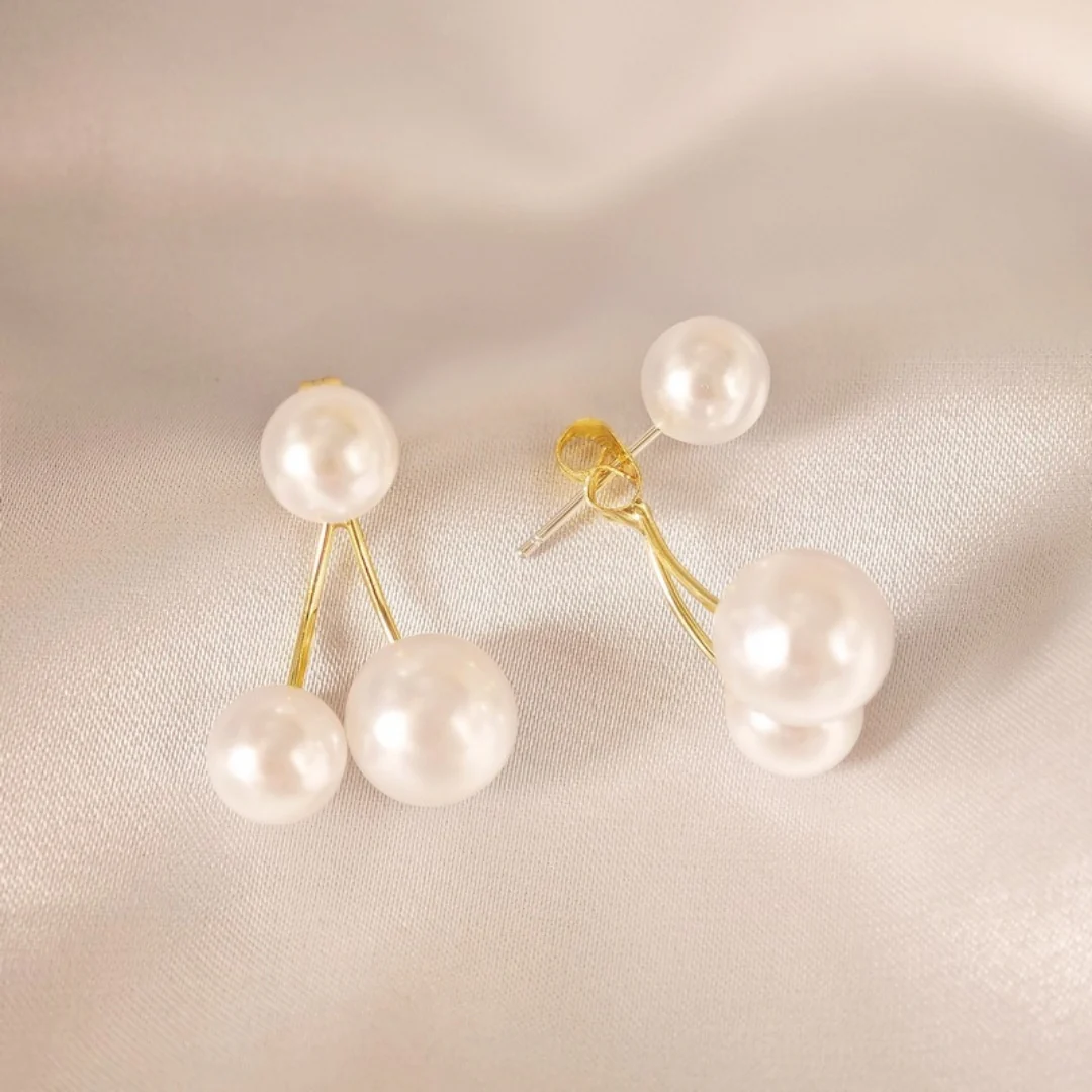 Twin Pearl Elegance Earrings - Image 5