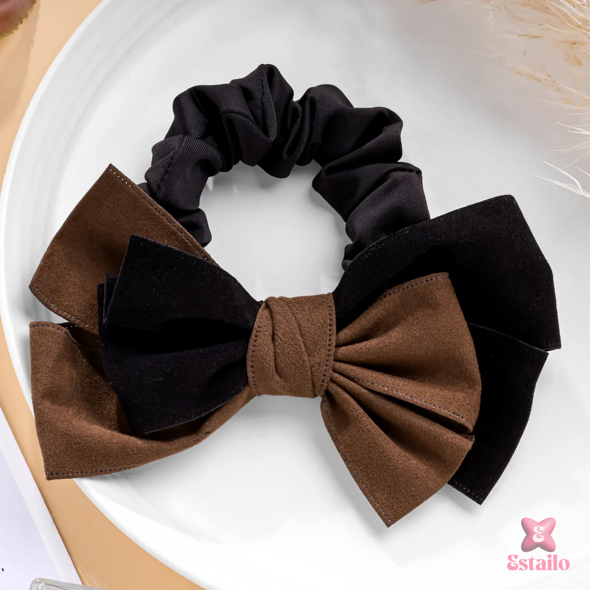 Velvet Vibe Bow Hair Tie - Image 2
