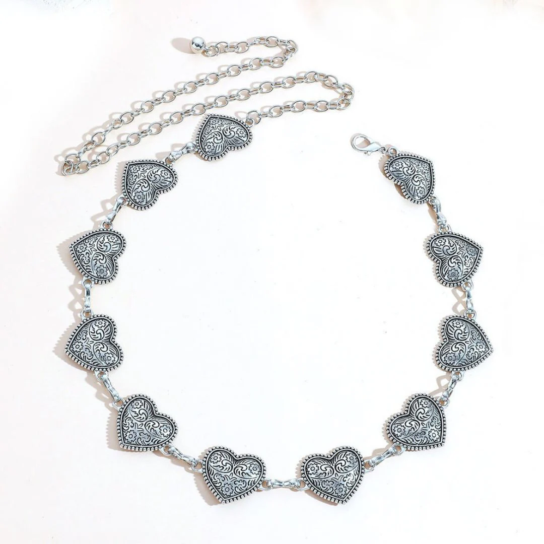 Vintage Heart Waist Chain Belt - Image 6